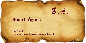 Budai Ágnes névjegykártya